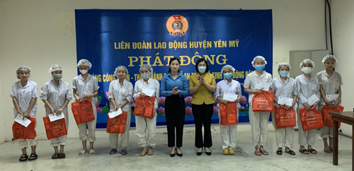 Liên đoàn Lao động huyện Yên Mỹ Phát động “Tháng công nhân và tháng An toàn vệ sinh lao động” năm 2022.
