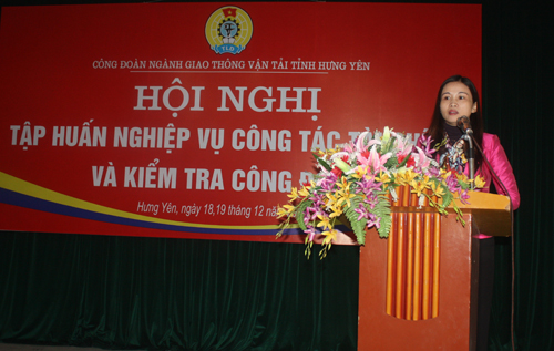 CĐ ngành Giao thông vận tải: Tập huấn nghiệp vụ công tác tài chính, kiểm tra Công đoàn năm 2018