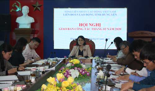 Hội nghị giao ban công tác Công đoàn tháng 2 năm 2020