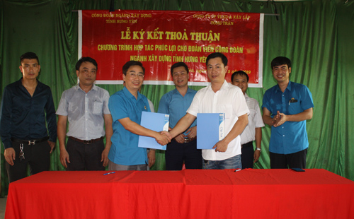 Công đoàn ngành Xây dựng ký thỏa thuận hợp tác Chương trình phúc lợi đoàn viên với Công ty cổ phần vật liệu xây dựng và xây lắp Tống Trân                                     