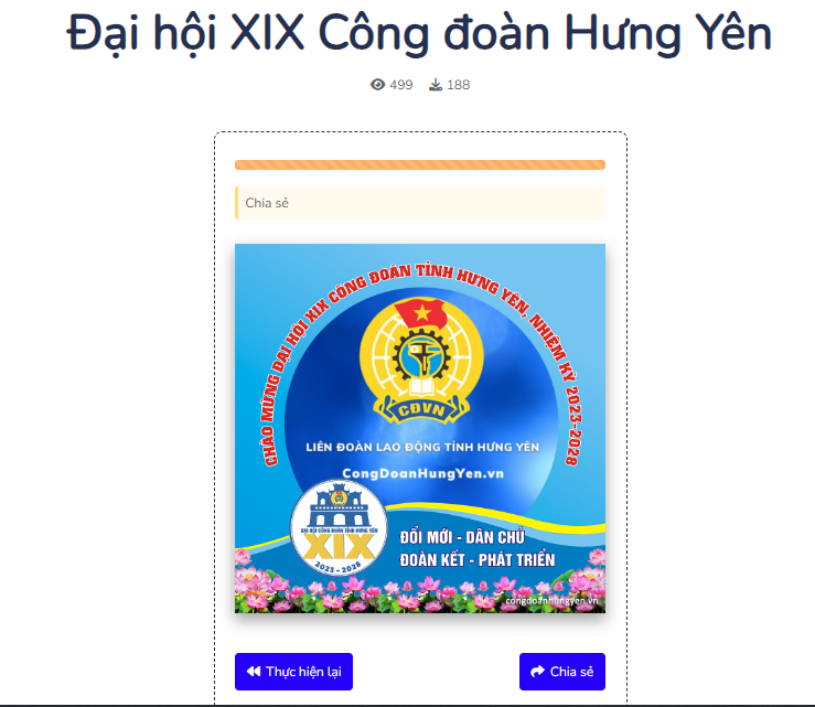 Hướng dẫn thay đổi khung ảnh đại diện chào mừng Đại hội XIX Công đoàn tỉnh Hưng Yên, nhiệm kỳ 2023-2028